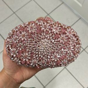 Rhinestone metal evening clutch